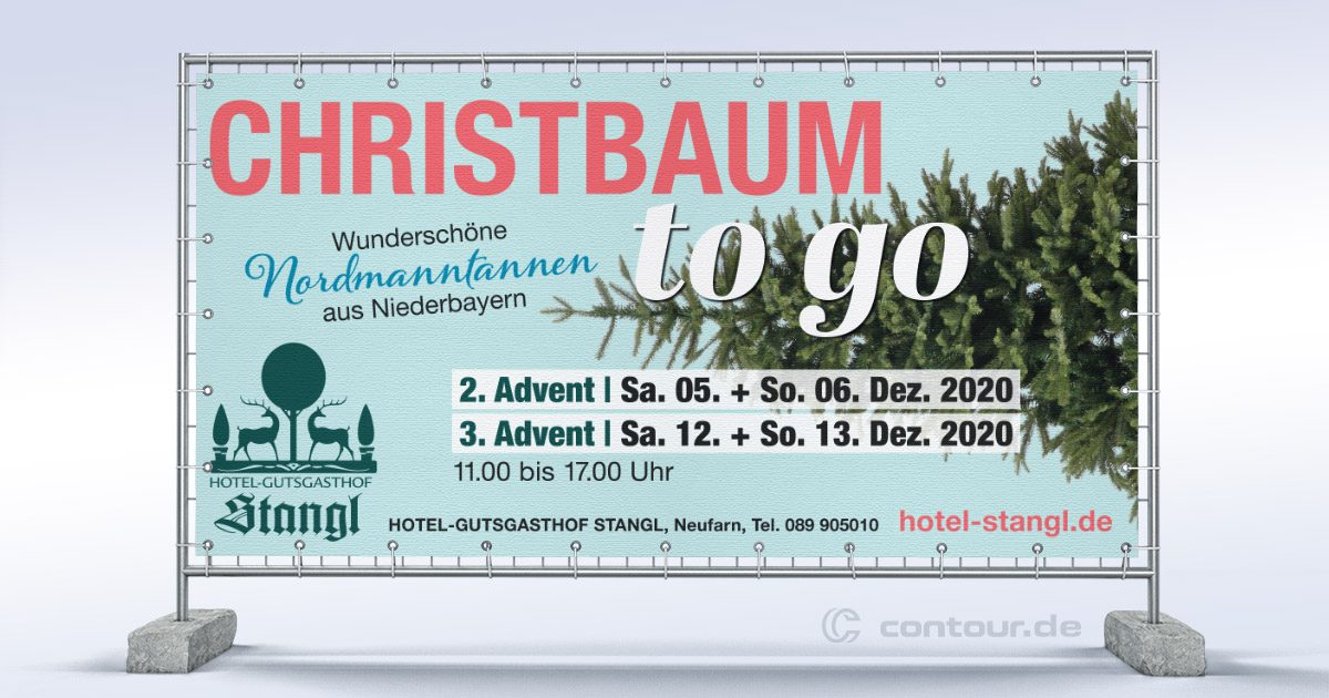 Werbebanner Christbaum-Verkauf